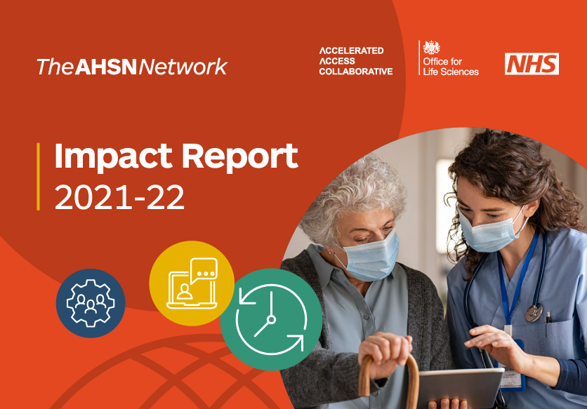 Image: cover of the AHSN Network impact report 21-22