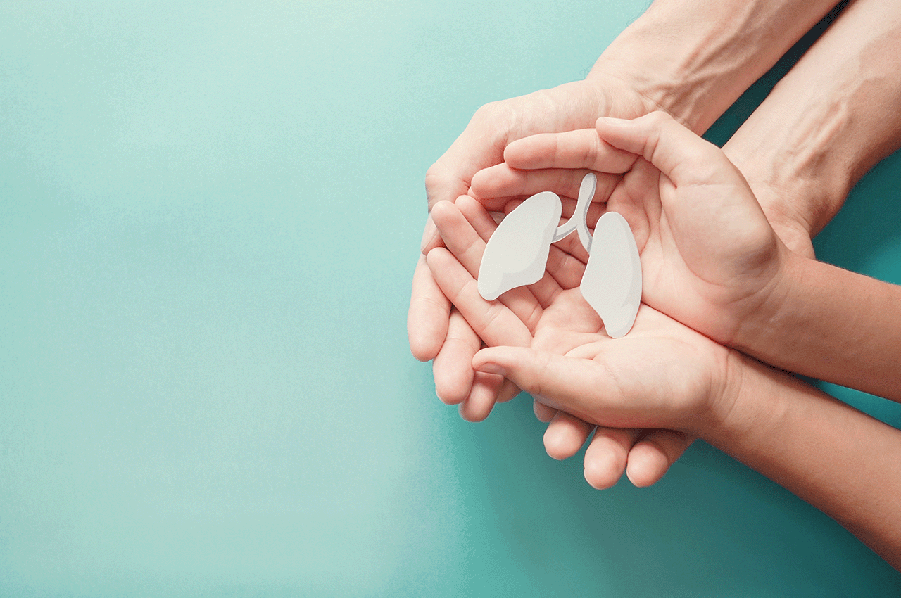Intertwined hands holding a plastic depiction of a heart