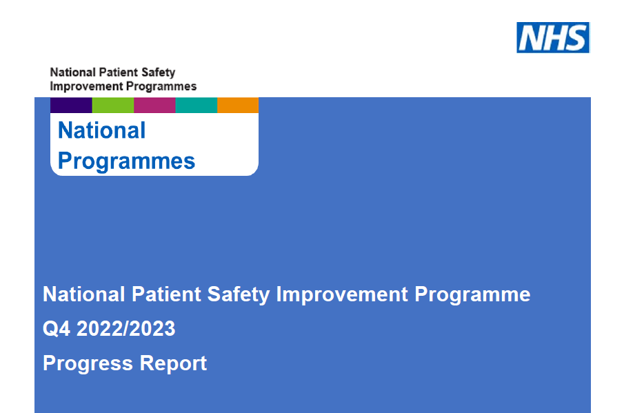 National Patient Safety Improvement Programme progress report Q4 2022-23